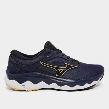 Imagem de Tênis Mizuno Wave Titan 3 Masculino, Marinho, Preto, 42