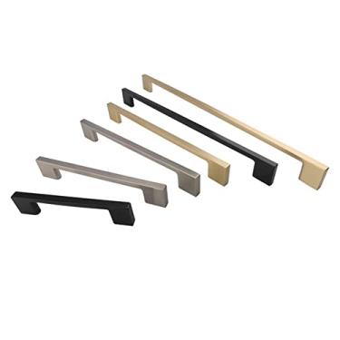 Imagem de Puxadores e alças de armário pretos puxadores de porta de armário de cozinha dourados puxador de porta quadrado DDoor puxador de móveis ferragens para porta 1 peça fangdanwang (cor: AB49-17)