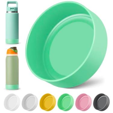 Imagem de Diumepo Bota de silicone compatível com garrafa de água YETI de 740 ml, protetor inferior de manga antiderrapante para garrafa de água de aço inoxidável Owala Twist & FreeSip & Flip 947 ml (menta)