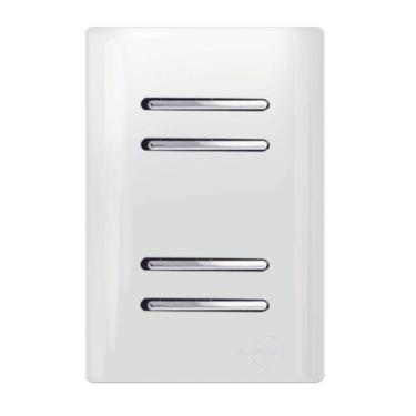 Imagem de 2 Interruptores Simples +2 Interruptores Paralelo Cromado com Placa 4x