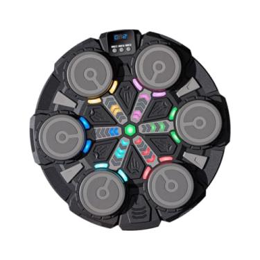 Imagem de YIJU Máquina de boxe musical com luvas, treinamento físico, saco de pancadas inteligente e engraçado com luzes LED para crianças e adolescentes, casa, Preto