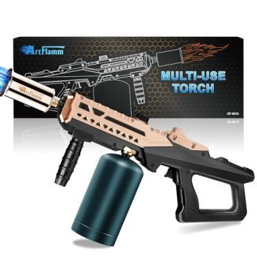 Imagem de ARTFLAMM Arma lança-chamas – Isqueiro para churrasqueira de propano – Lança-chamas ajustável – Tocha potente para churrasco, fogueira, madeira de carvão, erva (tanque não incluído)