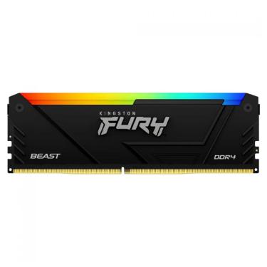 Imagem de Memória 16GB DDR4 3200MHz Kingston Fury Beast RGB - XMP 3.0 - CL16 - Preto - KF432C16BB12A/16