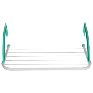 Imagem de Varal Portátil para Porta e Janela 53 x 34 cm – Compacto, Dobrável, 5 Varetas, Ideal para Apartamento, Lavanderia e Viagens