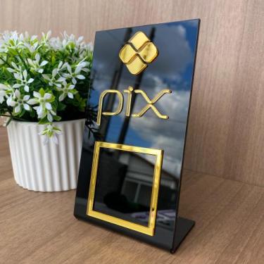 Imagem de Placa QR Code PIX Personalizada em Acrílico Luxo  Ideal para Balcão e 