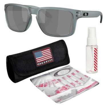 Imagem de OAKLEY Óculos de sol HOLBROOK OO9102 formato quadrado com kit oficial de óculos, Preto cristal fosco, 55 mm