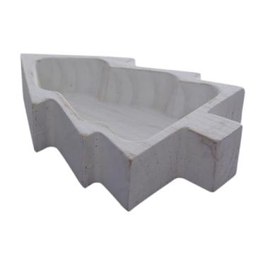 Imagem de Ioensy Bandeja de servir para árvore de Natal, prato de servir, louça prática, prato de madeira para lanche, decoração de Natal para sobremesa, frutas, Branco