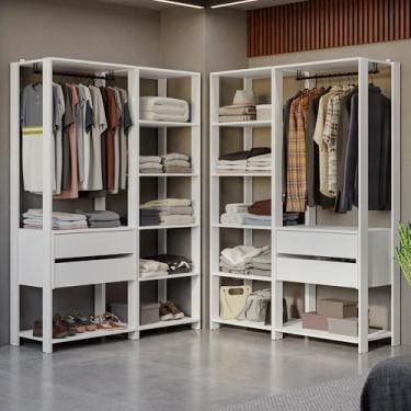 Imagem de Guarda-roupa Closet Modulado 4 Gavetas 258 cm Branco Valencia Madesa 04