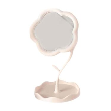Imagem de OIIBWQ Espelho de Maquiagem para Mesa, Espelho de Mesa, Espelho de Mesa para Presente Feminino, Branco