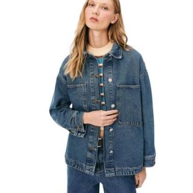 Imagem de Camisa Feminina Hering Oversized Jeans-Feminino