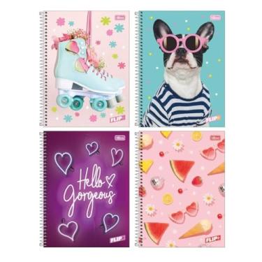 Imagem de Caderno Universitário Tilibra com 96 Folhas Pautadas Flip Feminino Capa Dura Estudante Escolar