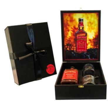 Imagem de Kit Whisky Jack Canela 1l Presente + 2 Copos Vidro + Dosador - Jack Da