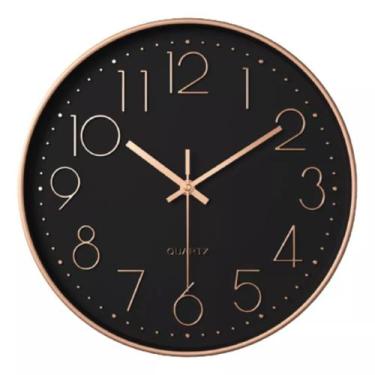 Imagem de Relógio de Parede Decorativo Analógico 25cm Rose Gold Moderno Ponteiro
