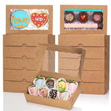 Imagem de Caixas de padaria JCXGRVC 50PCS para biscoitos, donuts, muffins, etc