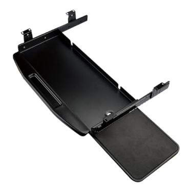 Imagem de DimyFew Bandeja para teclado sob a mesa, trilho deslizante silencioso multiuso de metal, gaveta ergonômica deslizante para teclado para estações de trabalho, Preto