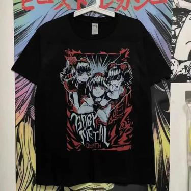 Imagem de Camiseta Unissex De Hip-hop Rock Band Babymetal Japão Casual Manga Cur