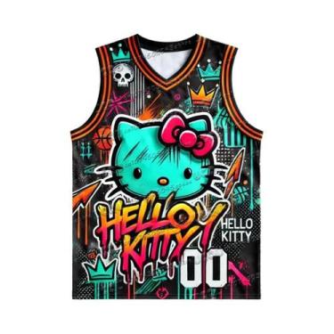 Imagem de Camiseta Casual Feminina Kawaii Hello Kitty Com Decote Redondo Para Co