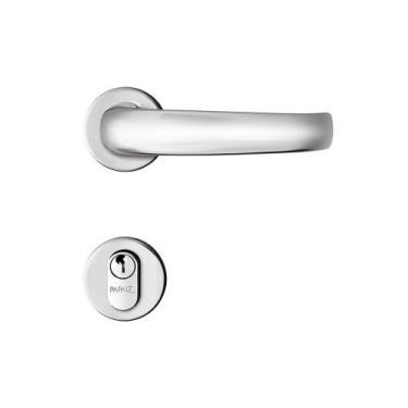 Imagem de Fechadura Externa 40mm Mz271 Roseta Cromada Papaiz, Cromado