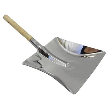 Imagem de Generic Pás para lareira com cabo de madeira, ferramenta portátil quadrada compacta para jardinagem, ferramenta para lareira para limpeza de cinzas de, Grande