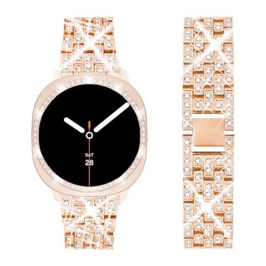 Imagem de SUPOIX Pulseira com capa compatível apenas com Samsung Galaxy Watch 8 de 40 mm, pulseira de substituição feminina Bling de 20 mm e capa protetora de policarbonato para Galaxy Watch 8 de 40 mm (ouro