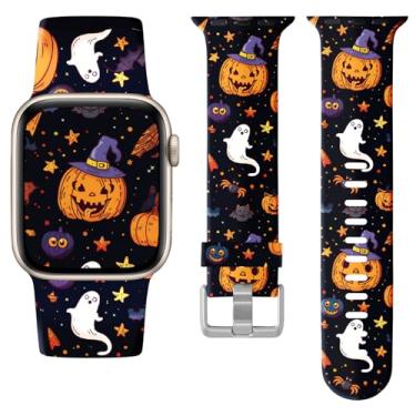 Imagem de Pulseira feminina de Halloween compatível com Apple Watch séries 11/10/9/8/7/6/5 SE/SE2/SE2/SE3 Ultra de 42 mm, 41 mm, 40 mm, 38 mm e 38 mm
