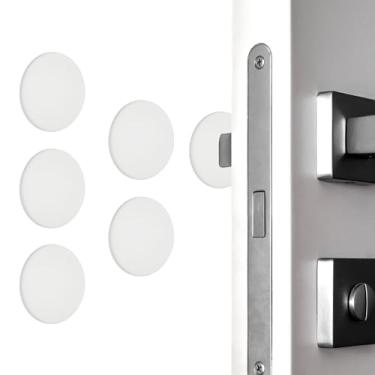 Imagem de PATIKIL 5 peças de protetor de parede para maçanetas de porta, batentes de porta redondos de silicone de 4 cm, almofada autoadesiva, protetor de parede silencioso para geladeira, casa, escritório