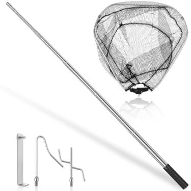 Imagem de Pegador de carga para alça longa de caminhonete, cama de caminhonete 48-149 cm mastro de recuperação de carga de caminhão resistente com 3 ganchos e uma rede, acessórios extensíveis para caminhonete