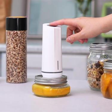 Imagem de EVERIE Prático selador a vácuo compatível com frascos Mason (pintado de branco)