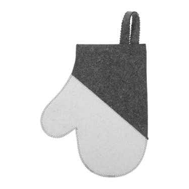 Imagem de Ioensy Acessório para sauna absorvente reutilizável, simples, cinza e branco, com isolamento térmico, para piscina, spa, banheira, banheiro, Luva Cinza Branca