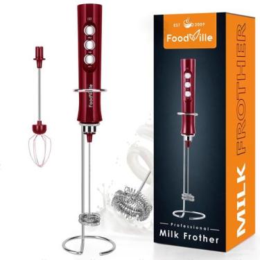 Imagem de Milk Frother FoodVille MF02 Recarregável com Batedor de Aço Inoxidável