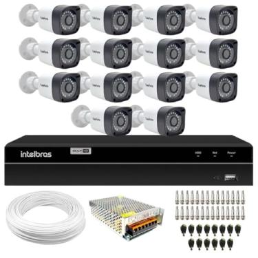 Imagem de Kit 14 Câmeras de Segurança Full HD 1080p 2MP Bullet 20M Infra Tudo Forte + DVR Intelbras MHDX 1316 Full HD 1080p 16 Canais