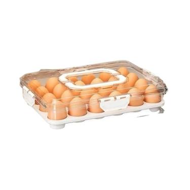 Imagem de Organizadores De Geladeira HerméTicos - Potes Para Armazenar Alimentos, Verduras, Legumes E Frutas(1 peça :Caixa de ovos (04372))