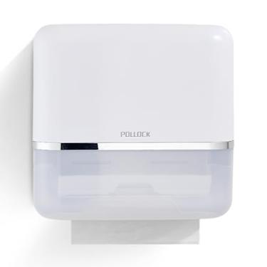 Imagem de Dispensador de suporte de toalha de papel comercial, dispensador de toalha de mão com 400+ multidobras/três dobras/C, dispensador de papel toalha de parede para dispensador de lenços de banheiro