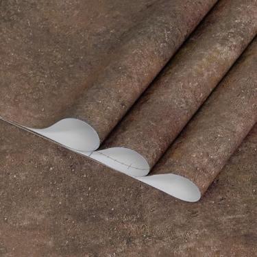 Imagem de Papel de parede de concreto de 81 x 198 cm de largura, descasque e cole retrô, tijolo, vermelho, granito, bancada, papel de parede, fosco espesso, sem bolhas, adesivos de parede de vinil autoadesivos