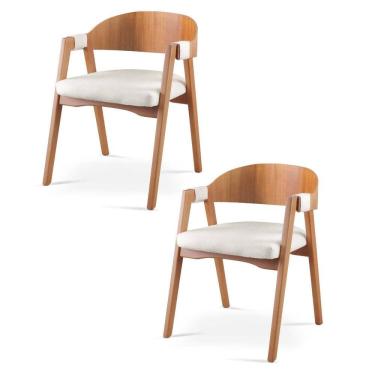 Imagem de Kit 2 Cadeiras para Sala de Jantar Luna Nude/Mel