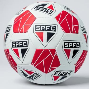Imagem de Bola de Futebol do Sao Paulo FC Licenciada Tricolor Branco Vermelha Laminada Campo Society Grama Natural Sintética Profissional Clube Time Tamanho 5 Oficial Adulto Original