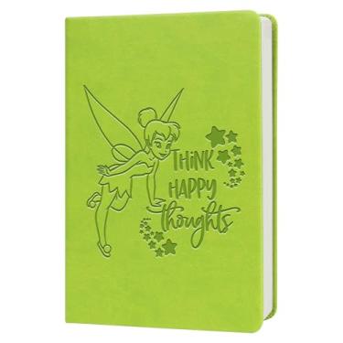 Imagem de WHLBHG Tinker Bell Caderno de diário forrado Tinker Bell Lover Gift Think Happy Thoughts Pixie Fairy Tale Fans Presente inspirado para amigas irmãs (verde claro)