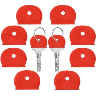 Imagem de Pacote com 20, capa para chaveiro, identificador de chave, marcador de etiqueta codificado, manga de PVC meia redonda para escritórios, casas e apartamentos