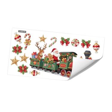 Imagem de IEUDNS Adesivo de parede natalino decorativo faça você mesmo, decalque de Natal removível em PVC, adesivo para janela para casas alugadas, restaurantes, Style C
