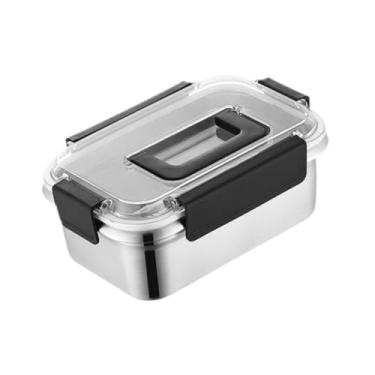 Imagem de AFXGUSD Marmita Bento Box em aço Inoxidável com Fechamento em Quatro Lados, Tampa com Vedação de Silicone, Fácil de Limpar E Design Empilhável para Cozinha E, 3500ml
