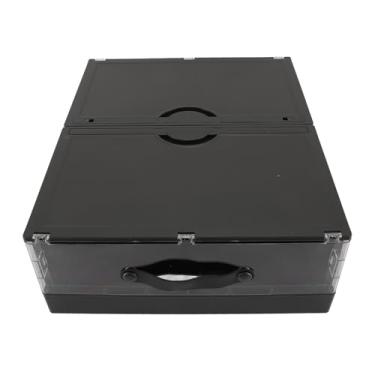 Imagem de SUNGOOYUE Caixa de Armazenamento de Plástico Impecável Sob a Cama Com Gaveta e Tampa para Fácil Organização de Roupas, Quarto, Debaixo da Cama, sofá - Material ABS (Preto)