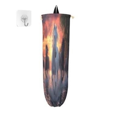 Imagem de xigua Suporte de plástico para corrida de cavalos, suporte de parede com cordão, pacote com 2, organizador de sacolas de compras reutilizáveis, decoração para bolsas, meias, roupas íntimas e gravatas