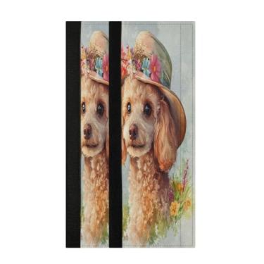 Imagem de Burbuja Conjunto de 2 capas de maçaneta de porta de geladeira para cachorro loiro, lavável, forno, micro-ondas, antiderrapante, 35,5 x 14 cm