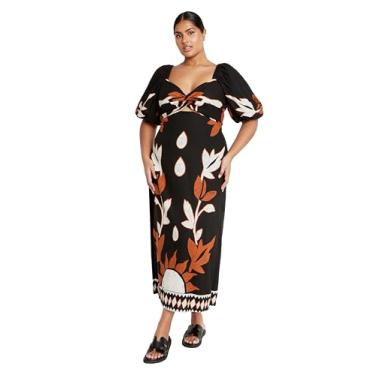 Imagem de City Chic Vestido feminino plus size - Nala Print Maxi, Colocação Nala, 50