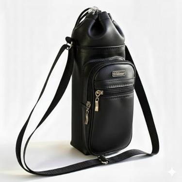 Imagem de Bolsa Térmica (PRETO) GALANTE para Garrafa de 750 ML em Couro Sintético - Coleção Cores VERÃO 2026