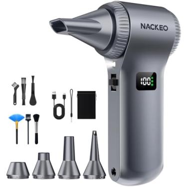 Imagem de Ventilador de ar elétrico com 230.000 RPM, 100 velocidades ajustáveis, soprador de pó equipado com ecrã e luz auxiliar, adequado para vários produtos eletrónicos, casa, carro e exteriores