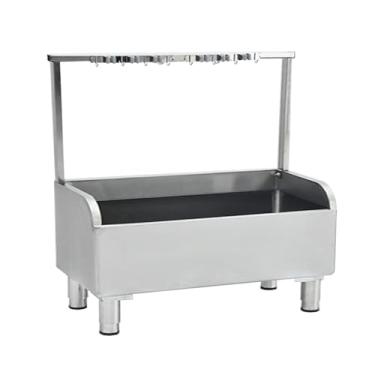 Imagem de Pia de esfregão de chão, bacia de serviço de aço inoxidável, pia interna e externa, pia de lavanderia independente, banheira utilitária, para lavanderia, garagem, porão, jardim (100 cm/39,4 pol.)