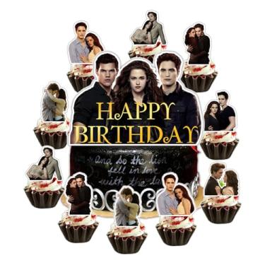 Imagem de 25Pack Saga of Twilight Cake Toppers Cupcake Toppers Birthday Party Supplies For the Saga of Twilight Party Decoration
