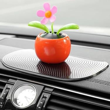 Imagem de Tapete antiderrapante para painel de carro, textura preta, adesivo de alta viscosidade, suporte universal para celular, almofada de armazenamento para console central, autoadesivo dupla face (5,9 ×