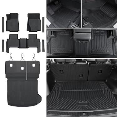 Imagem de JOULARISE Conjunto de tapetes para Jeep Grand Cherokee 2022-2025, para todos os climas, TPE para todos os climas, forro de bagageiro, acessórios para guardas de peitoril da porta (conjunto de tapetes